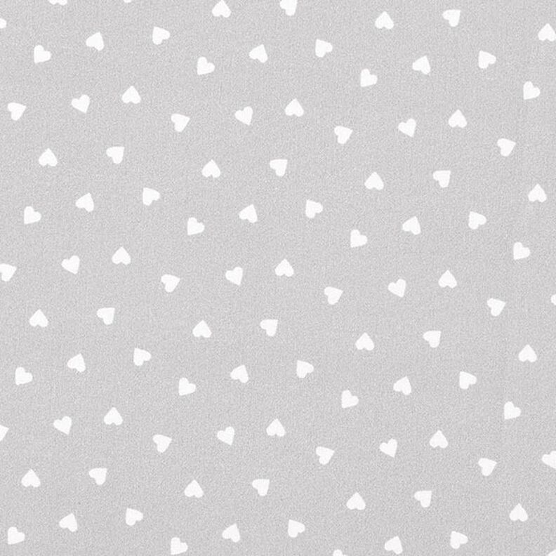 Popelín de algodón orgánico corazones esparcidos – gris claro,  image number 1