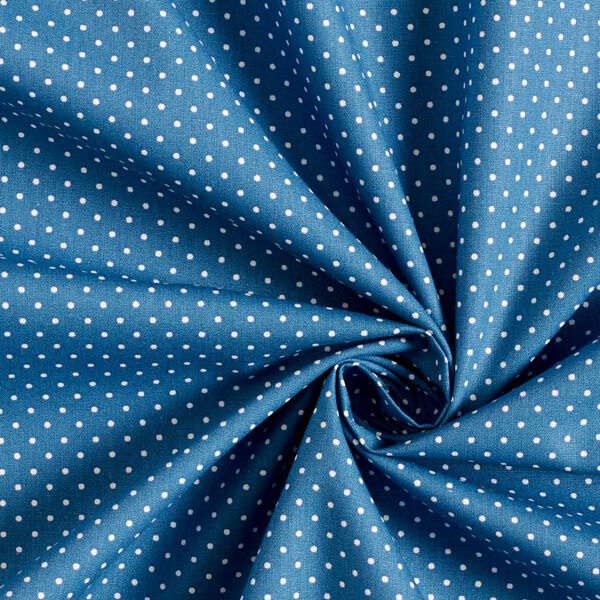 Popelina de algodón puntos pequeños – azul vaquero/blanco,  image number 5