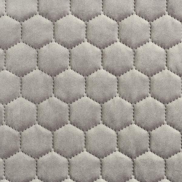 Tela de tapicería Terciopelo acolchado en diseño de panal – gris,  image number 1