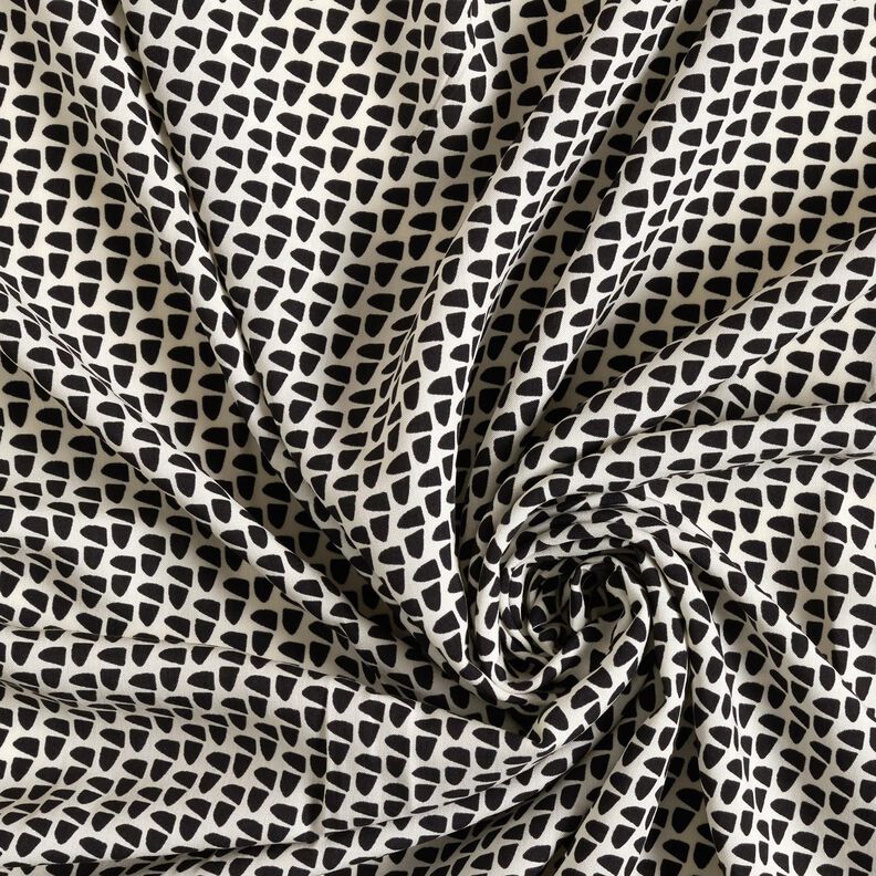 Tela para blusas Gráfica abstracto – crema/negro,  image number 3