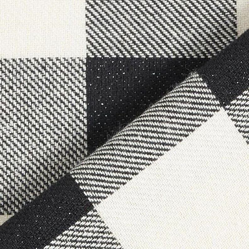 Tela de algodón cuadros lúrex – negro/blanco,  image number 5