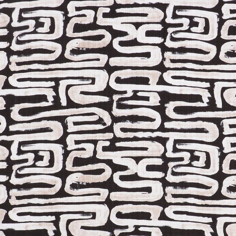 Mezcla algodón-viscosa con serpientes – negro,  image number 1