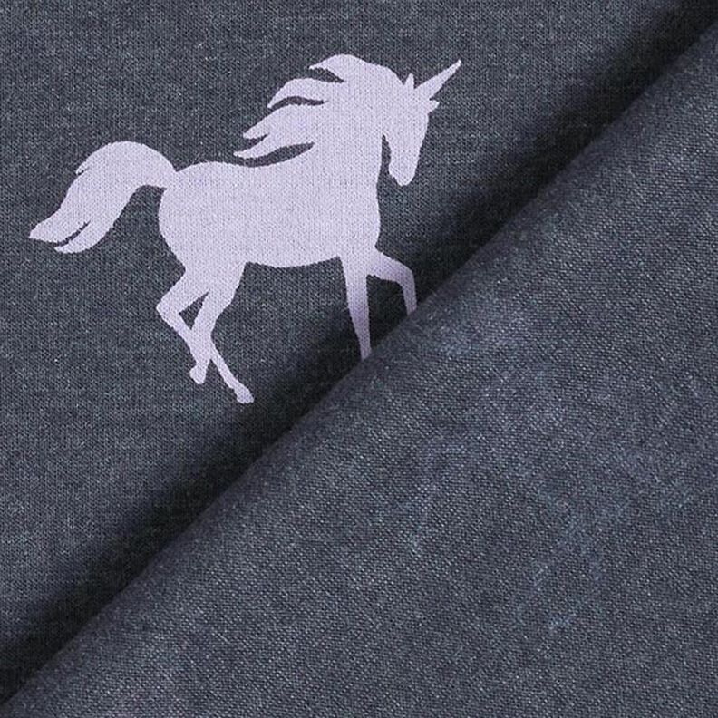 Tela de jersey de algodón Unicornios – azul marino,  image number 5