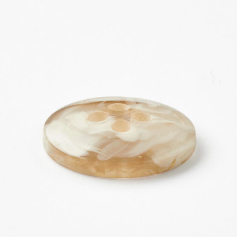 Botón de 4 agujeros jaspeado [Ø 15 mm] – crema/beige,  image number 3