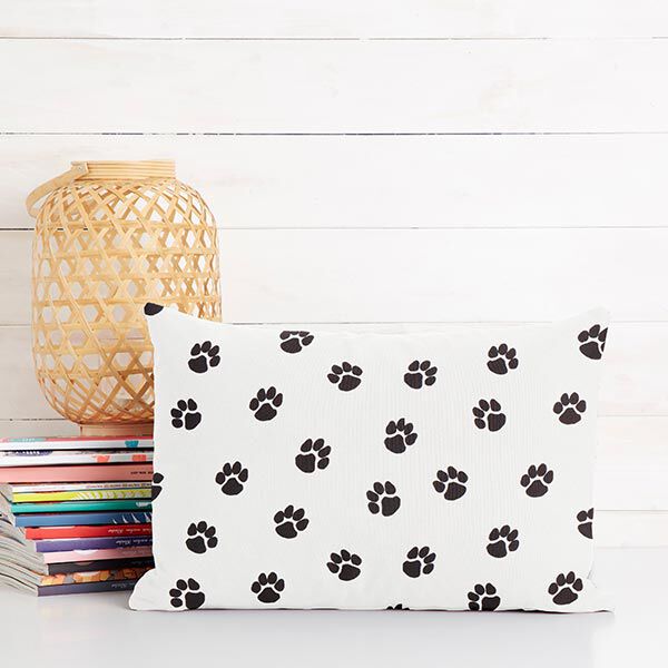 Tela decorativa Lona Patas de perro – blanco/negro,  image number 7
