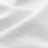 Satén de algodón Bordado de elefante – blanco,  thumbnail number 2