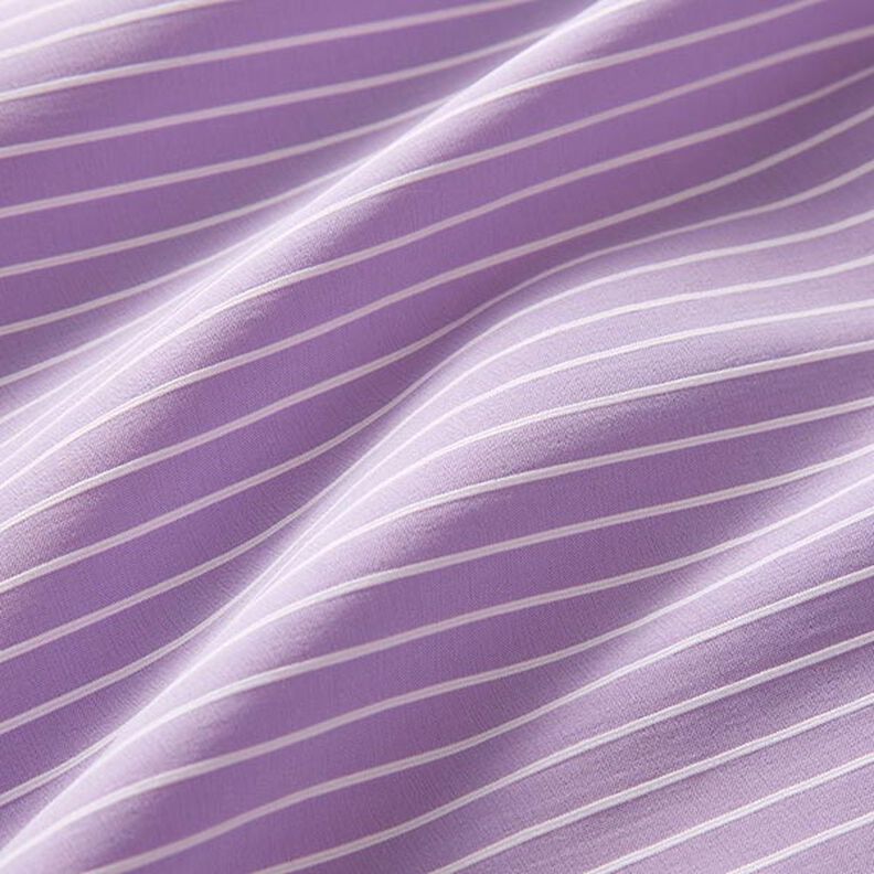 Tela stretch Rayas horizontales elástica longitudinalmente – violeta pastel,  image number 2