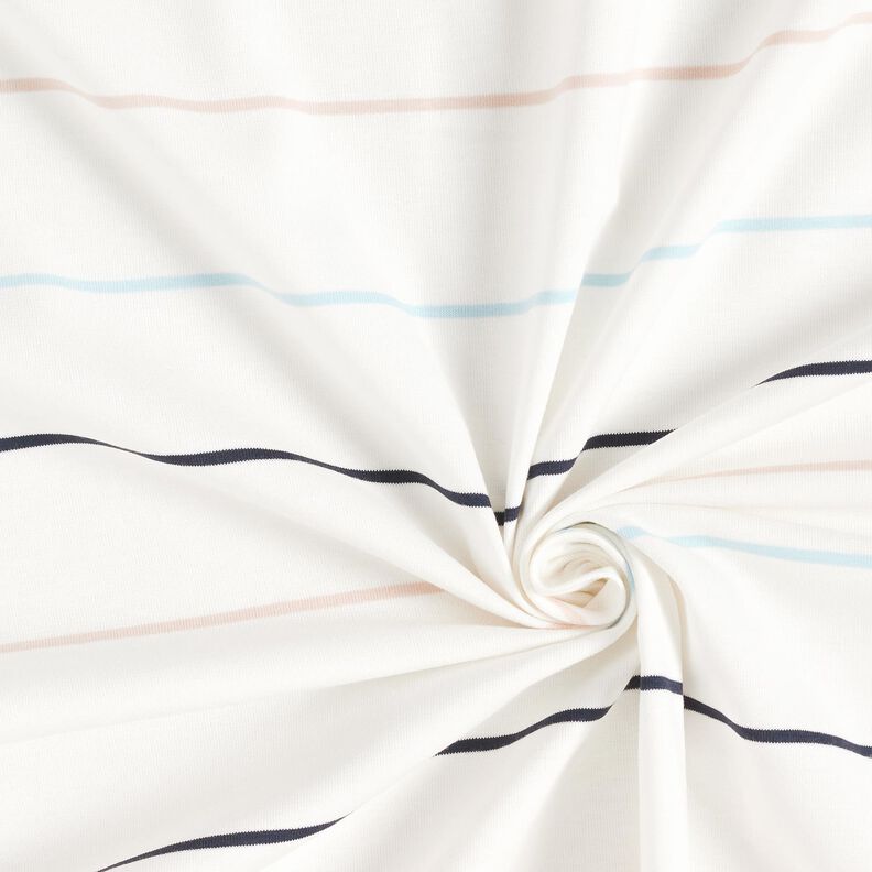 Tela de jersey de algodón Rayas de colores – blanco,  image number 3
