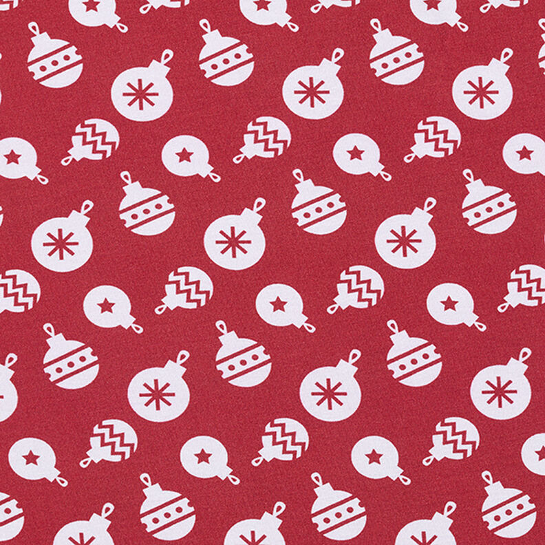Jersey de algodón con bolas de árbol de Navidad – carmín,  image number 1