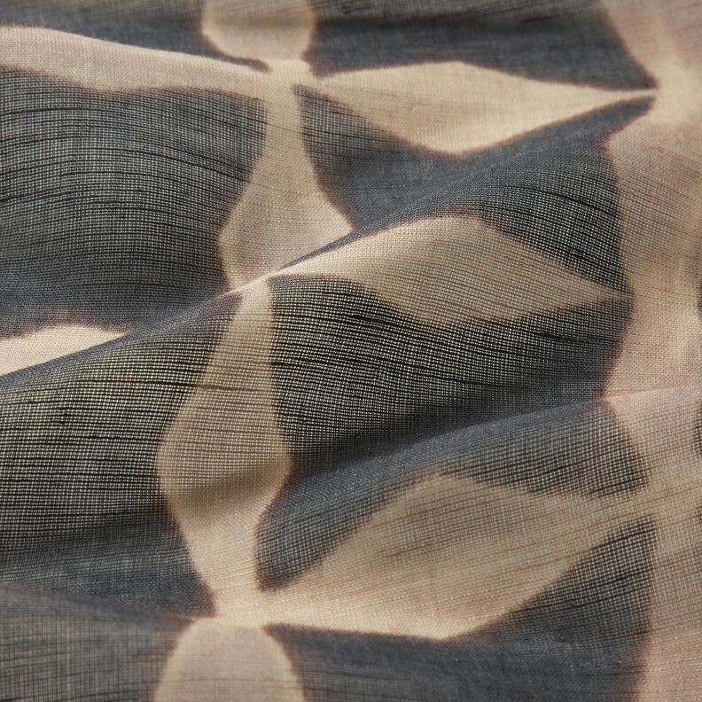 Mezcla de algodón y lino ligero con cruces – negro/almendra,  image number 2