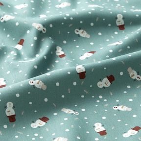 Tela de algodón Popelina Bonitos muñecos de nieve – caña, 