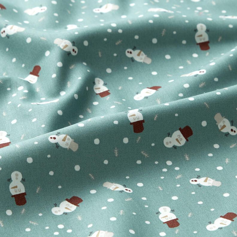 Tela de algodón Popelina Bonitos muñecos de nieve – caña,  image number 2