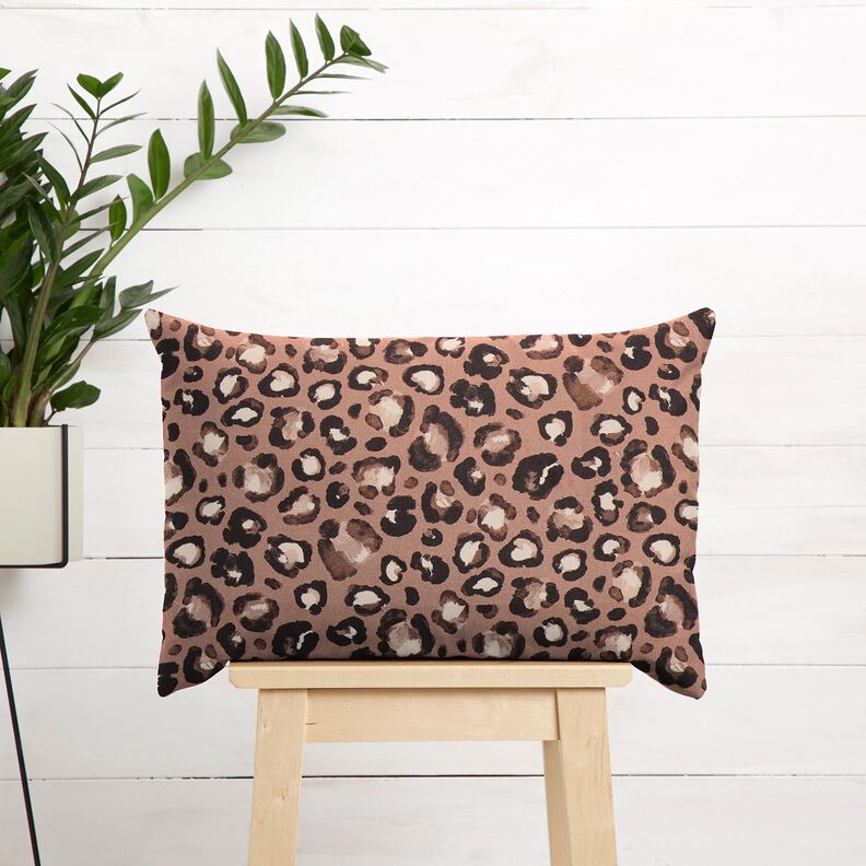 Tela decorativa Lona Lunares leopardo – canela/negro,  image number 6