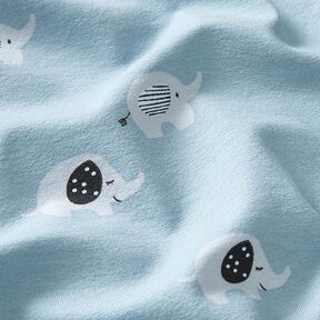 Tela de jersey de algodón Elefantes bebé – azul claro, 