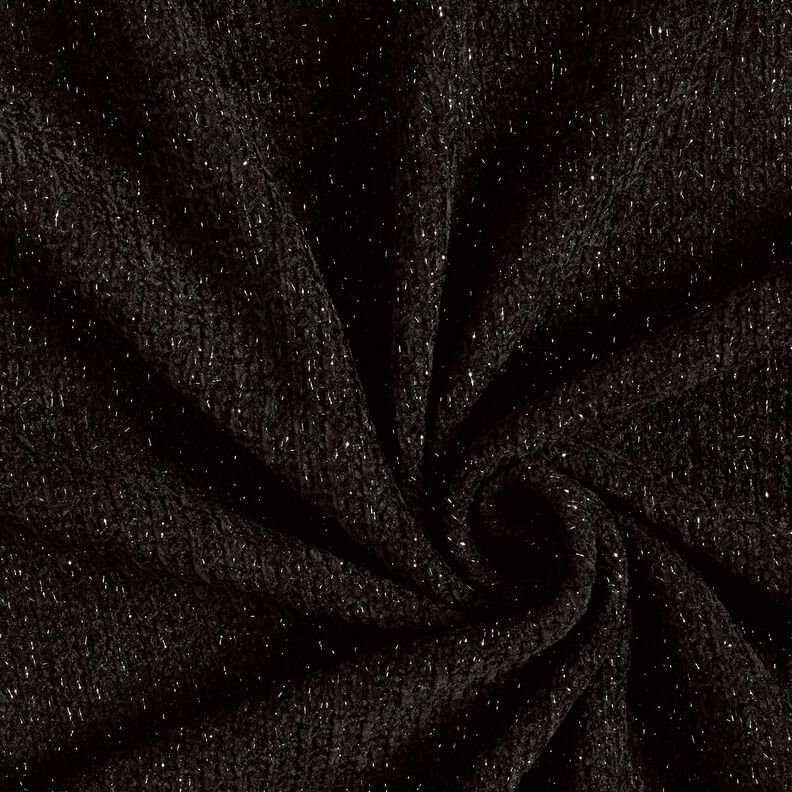 Chenilla Jacquard de punto Brillante – negro/plata antigua metalizada,  image number 1