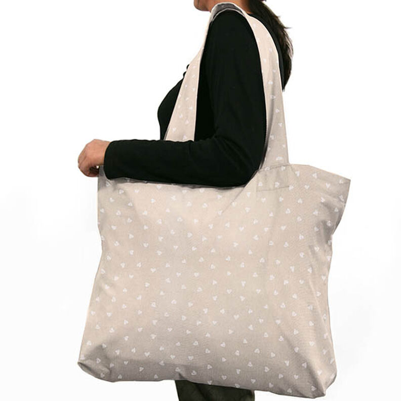 Tela decorativa Panama media Corazones – blanco/naturaleza,  image number 8