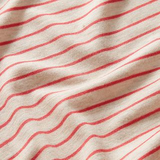 Tela de jersey de viscosa Rayas horizontales estrechas – naturaleza/pink, 
