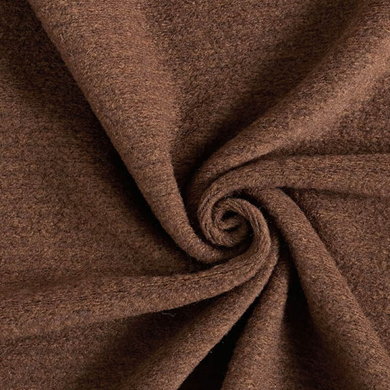 Tela de abrigo mezcla de lana melange – chocolate,  image number 1