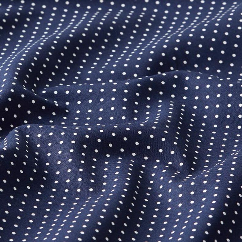 Popelina de algodón puntos pequeños – azul marino/blanco,  image number 2