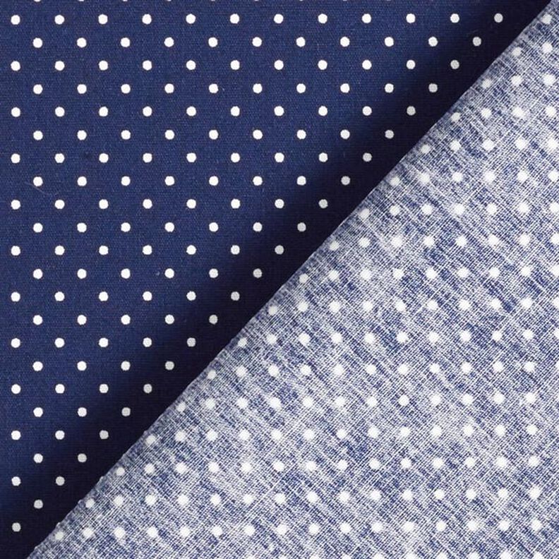 Popelina de algodón puntos pequeños – azul marino/blanco,  image number 6