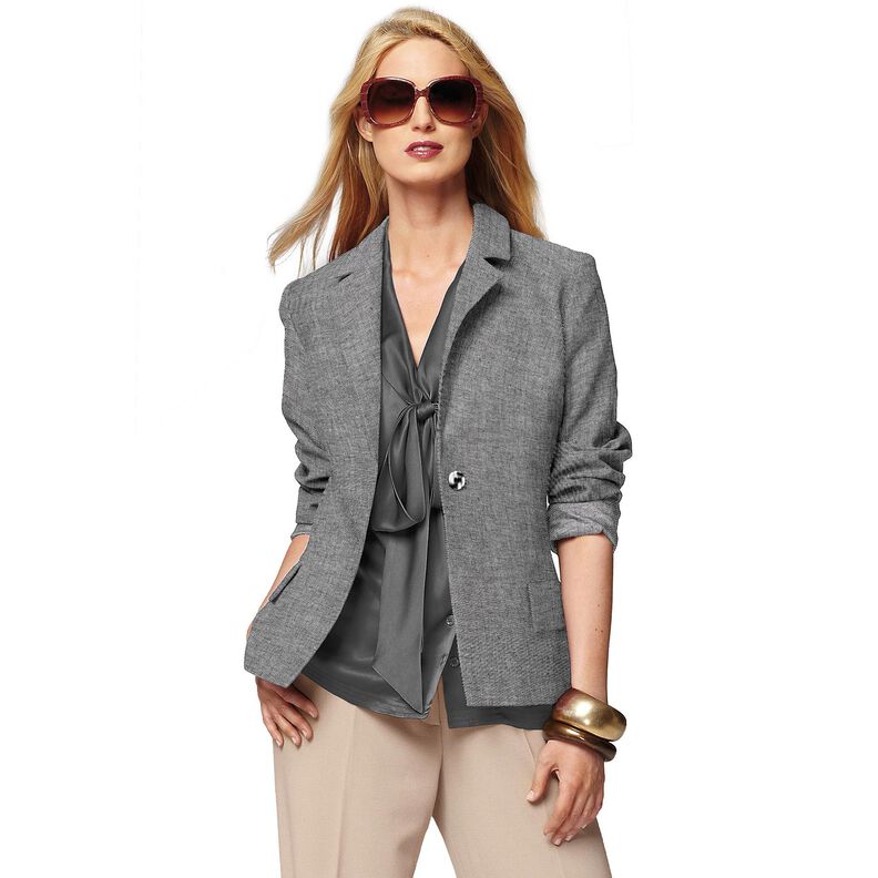 Mezcla de lino y algod&oacute;n Espina de pescado &ndash; negro,  image number 6