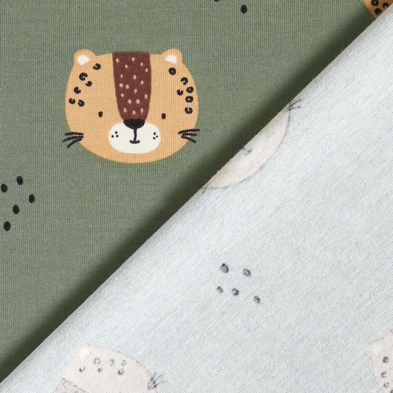 Tela de jersey de algodón Caras de leopardo  – pino,  image number 4