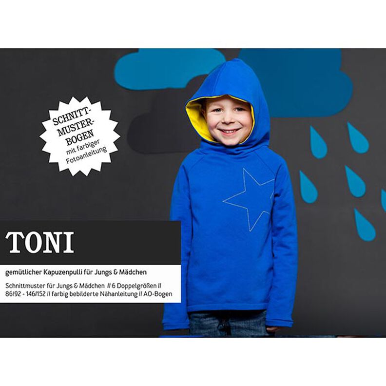 TONI Jersey con capucha para niño y niña | Studio Schnittreif | 86-152,  image number 1
