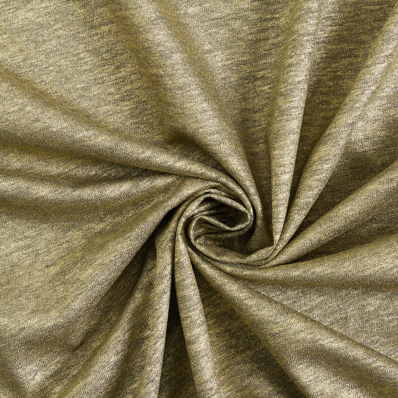 Jersey de lino melange brillante – caqui/oro metalizado,  image number 4