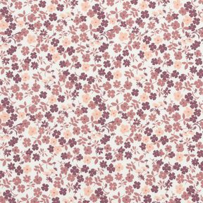 Franela de algod&oacute;n Mar de flores &ndash; blanco/lila, 