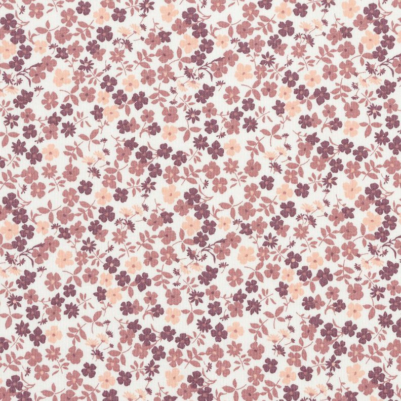 Tela de jersey de algod&oacute;n Mar de flores &ndash; blanco/lila,  image number 1