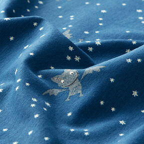Tela de jersey de algodón Murciélago travieso – azul vaquero, 