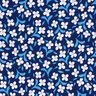 Crepe de viscosa flores pequeñas – azul marino/blanco,  thumbnail number 1