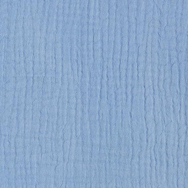 GOTS Muselina de algodón de tres capas – azul metálico,  image number 4