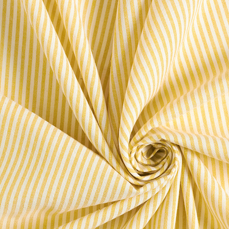 Mezcla de viscosa y algodón Rayas – amarillo curry/blanco lana,  image number 3