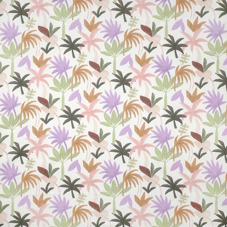 Gasa de algodón con palmeras | Nerida Hansen – blanco/rosa,  image number 1