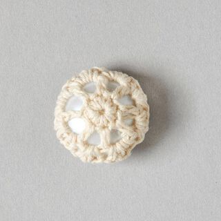 Botón de ganchillo [26mm] – blanco lana, 