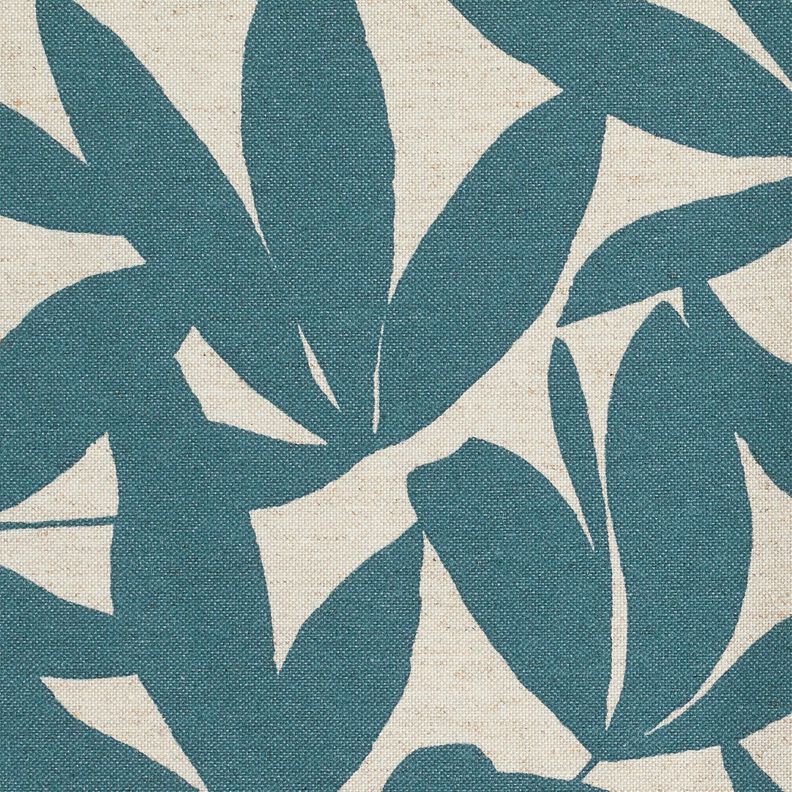 Tela decorativa Panama media Hojas lisas – azul océano/naturaleza,  image number 5