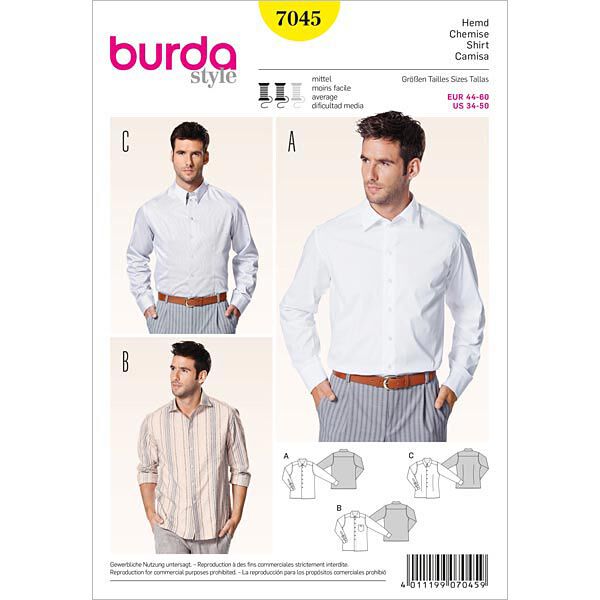 Camisa de hombre, Burda 7045,  image number 1