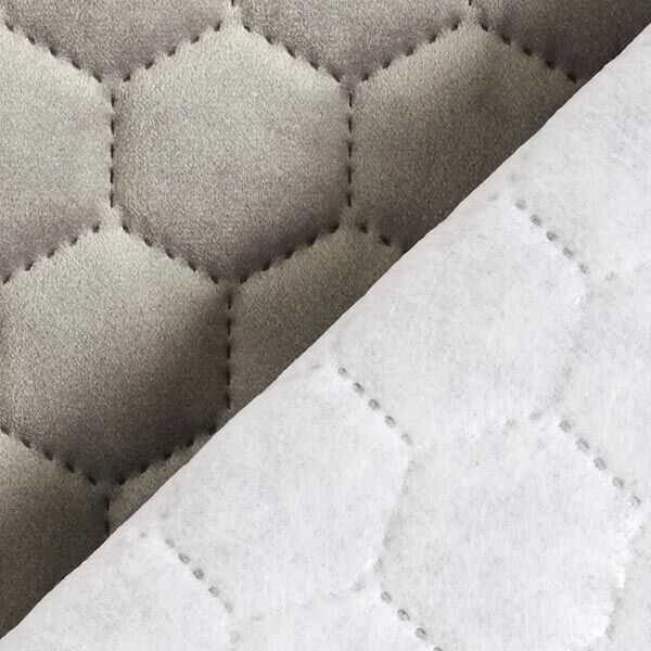 Tela de tapicería Terciopelo acolchado en diseño de panal – gris,  image number 6