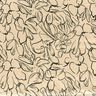 Terciopelo elástico con bocetos de flores – arena/negro,  thumbnail number 1