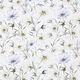 Tela de jersey de algodón orgánico Prado de flores de acuarela – gris brumoso/azul metálico,  thumbnail number 1