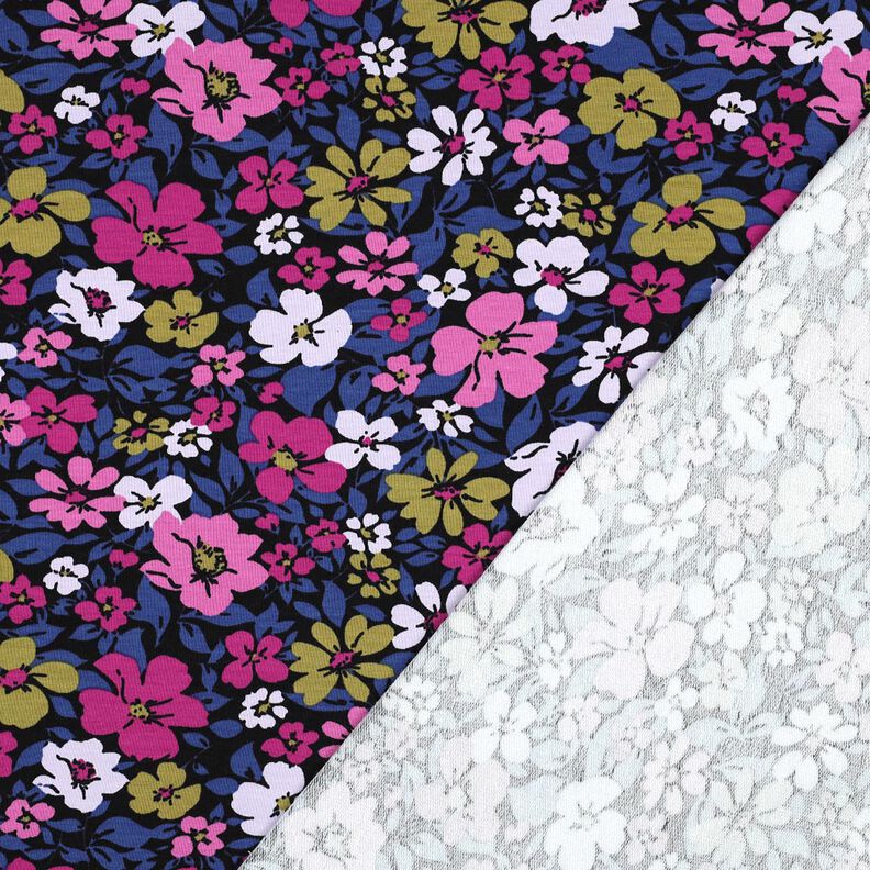 Felpa francesa veraniega Flores &ndash; negro/&iacute;ndigo,  image number 4