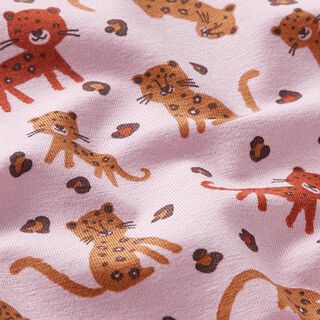 Tela de jersey de algodón orgánico Leopardo feliz – rosa, 