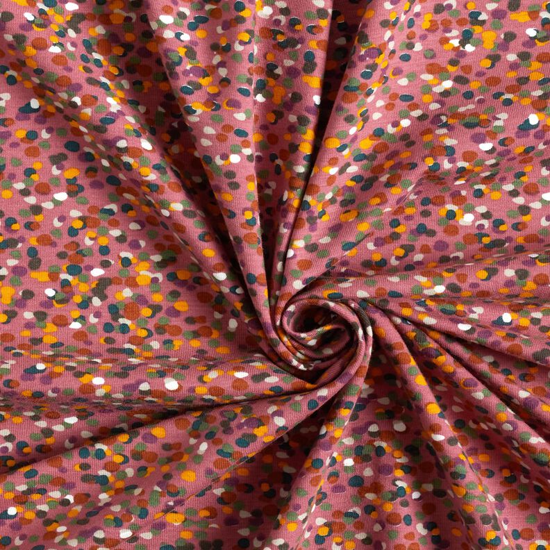 Tela de jersey de algodón Confeti de colores – malva/pino,  image number 3