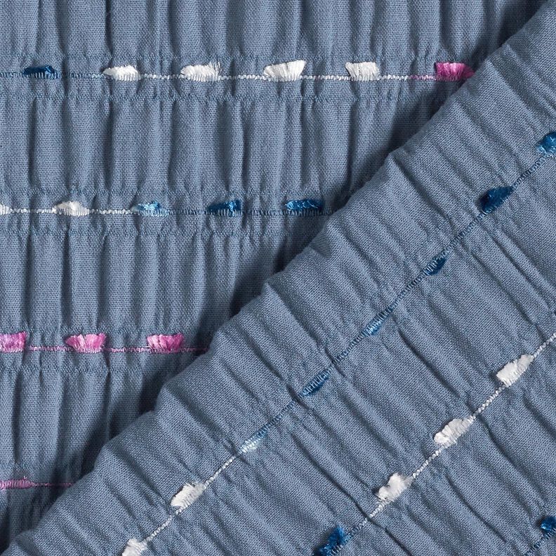 Tela Seersucker Con efecto hilo | by Poppy – azul gris,  image number 4