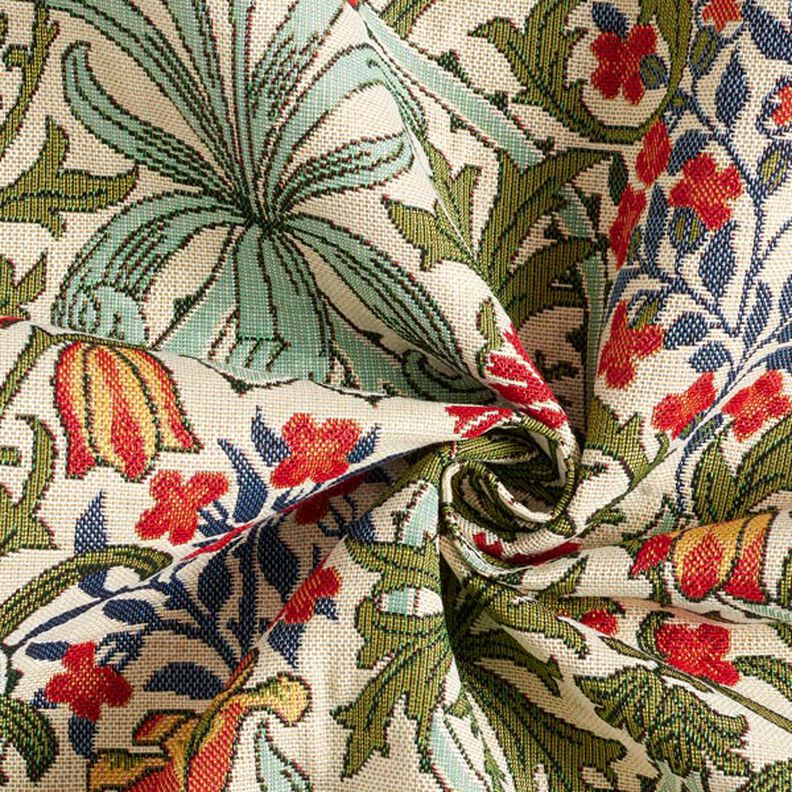 Tela decorativa Tapiz motivo floral modernista – crema/verde claro,  image number 3