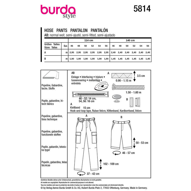 Pantalones | Burda 5814 | 46-56,  image number 9