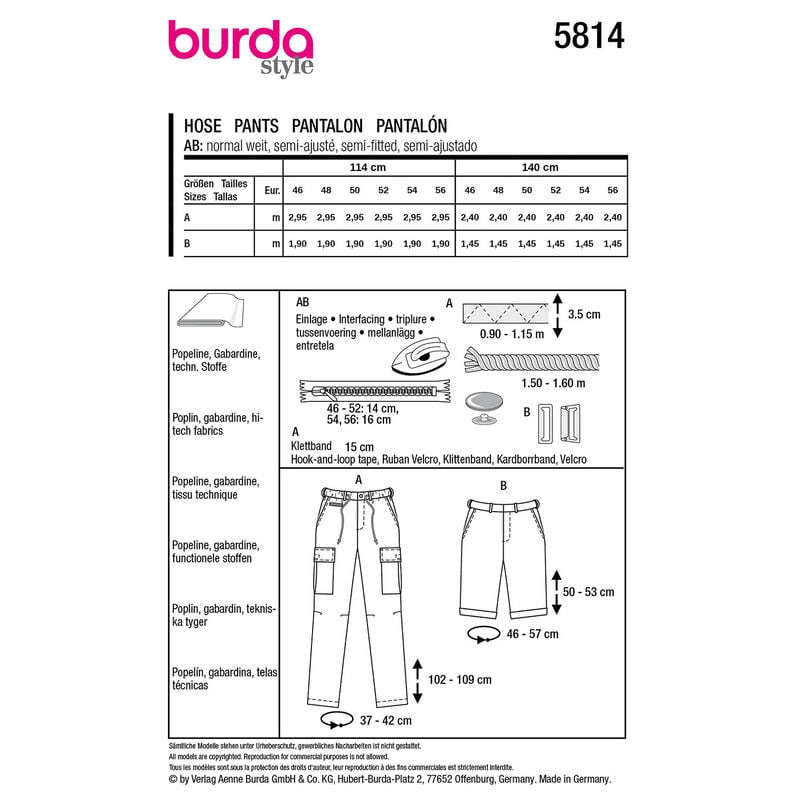 Pantalones | Burda 5814 | 46-56,  image number 9