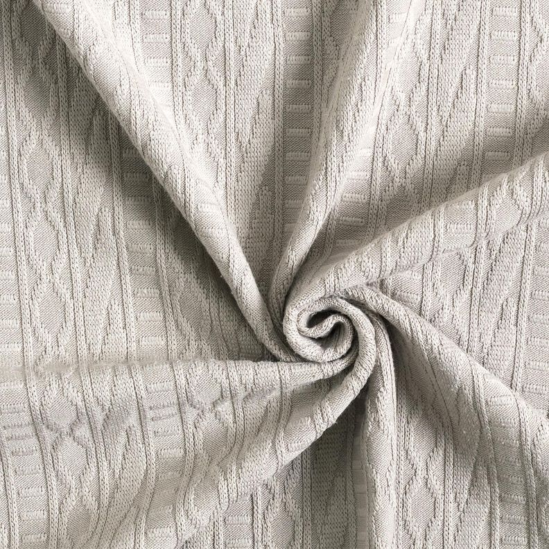 Jersey jacquard Rayas decoradas en mezcla de algodón – gris seda,  image number 3