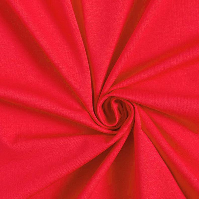 Tela de jersey de algodón Uni mediano – rojo,  image number 1